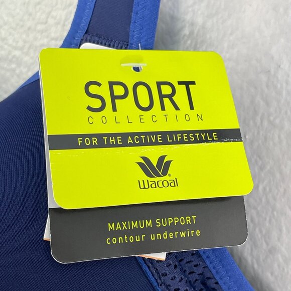 NEW Wacoal Sport Collection Size 40DD Maximum Support Contour Underwire Bra Blue - Picture 4 of 10